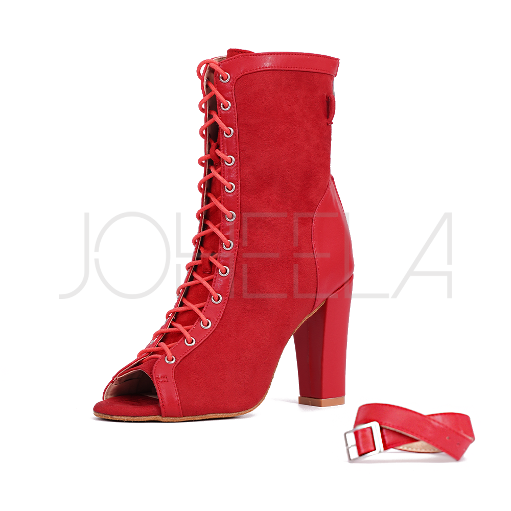 Emily Rouge - Talon épais - Personnalisable Joheela - Heels dance shoes - Chaussure de danse talon