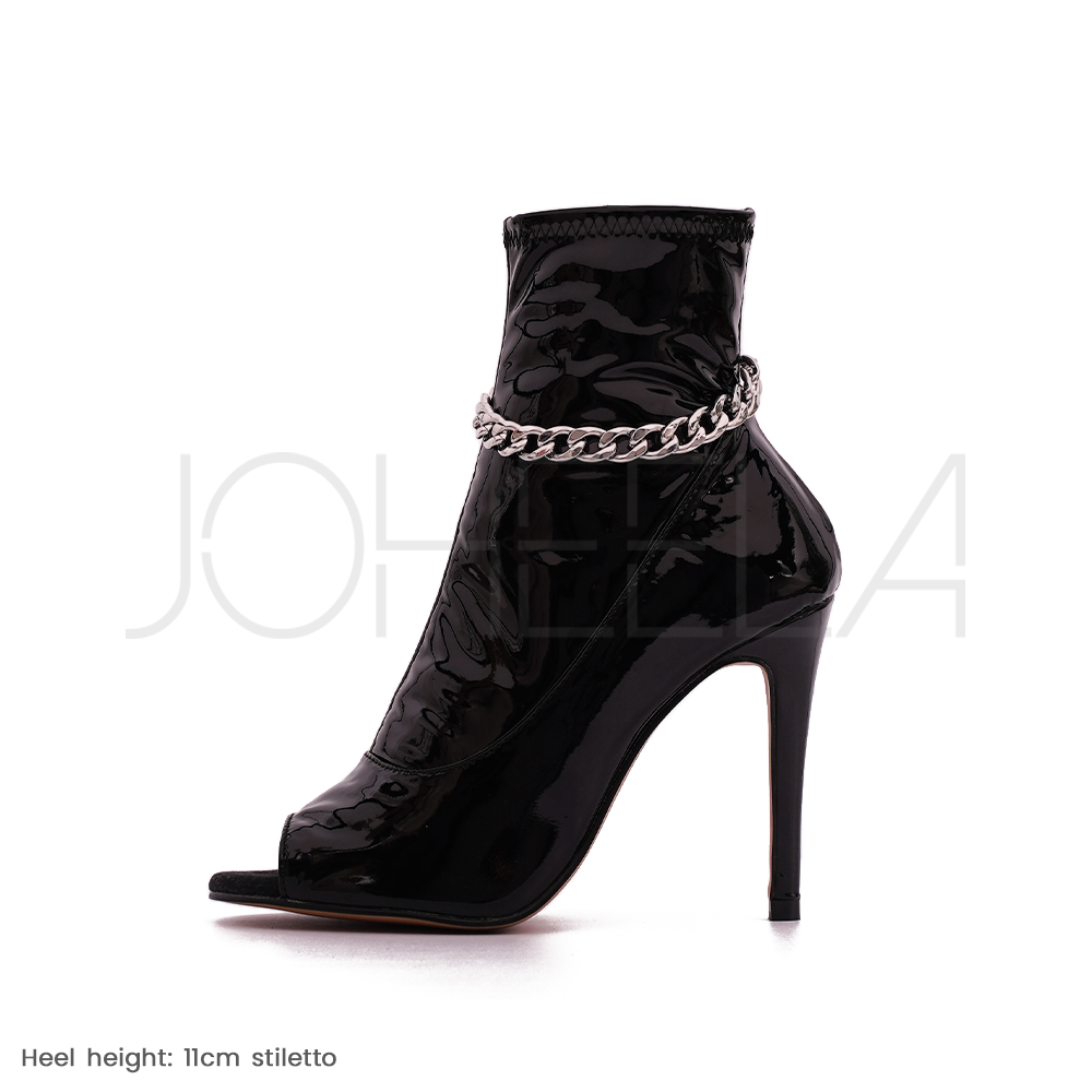 Aria - Cadenas plateadas - tacones stilettos - Joheela personalizable - Tacones zapatos de baile - Chaussure de danse talon