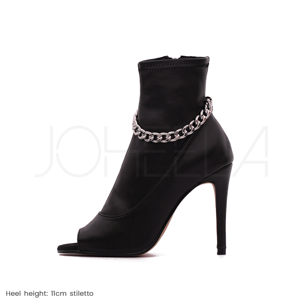 Ana - Cadenas plateadas - tacones stilettos - Joheela personalizable - Zapatos de baile de tacón - Chaussure de danse talon