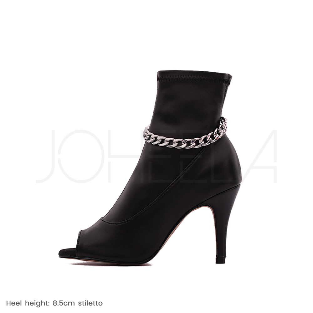 Ana - Chaînes argentées - Talons stilettos - Personnalisable Joheela - Heels dance shoes - Chaussure de danse talon