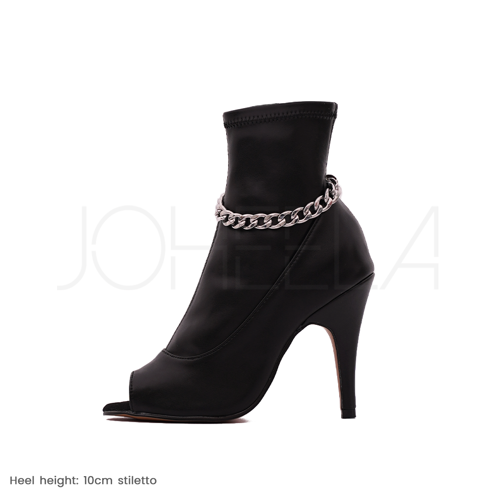 Ana - Chaînes argentées - Talons stilettos - Personnalisable Joheela - Heels dance shoes - Chaussure de danse talon