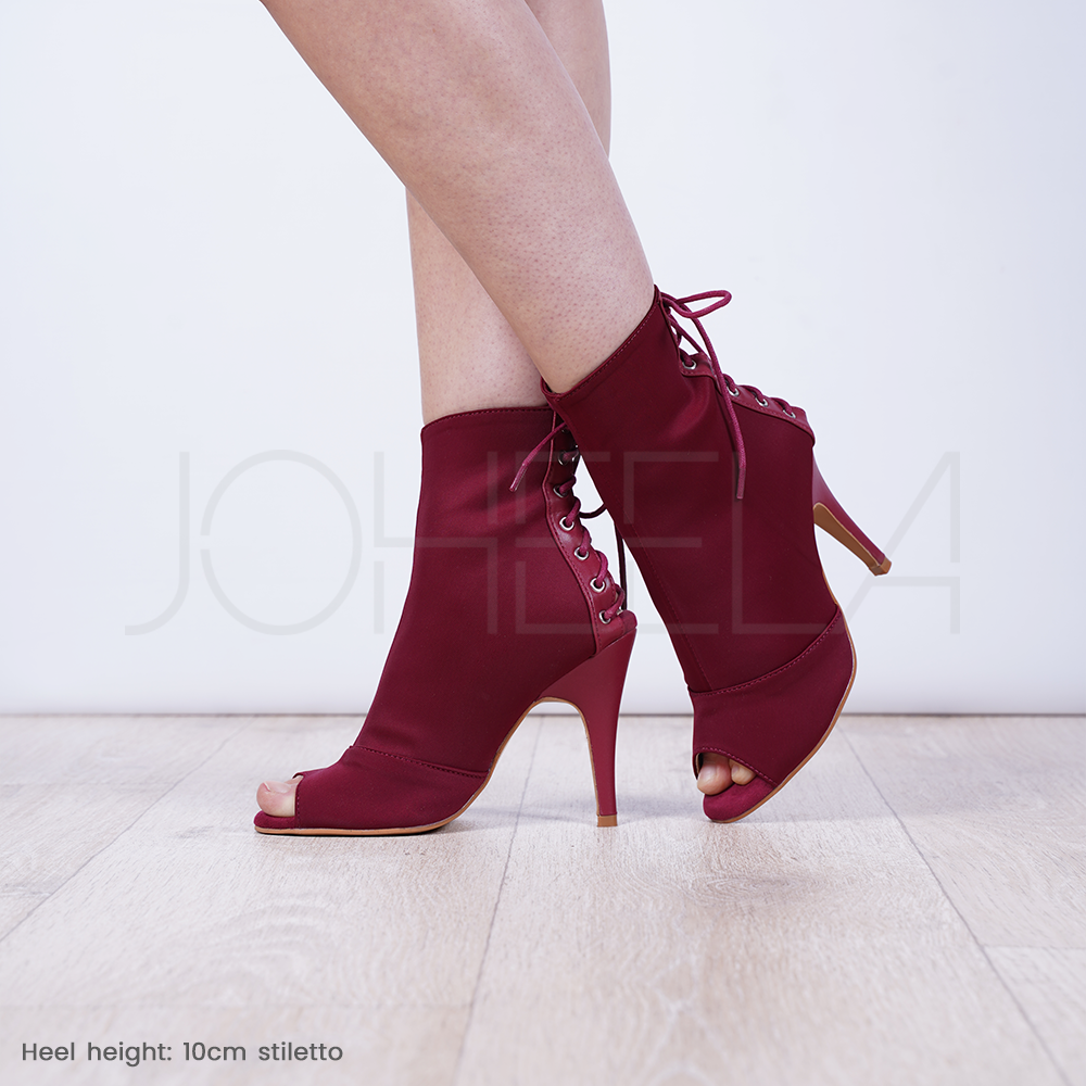 Louane bordeaux - Talons stilettos - Paire à la demande Joheela - Heels dance shoes - Chaussure de danse talon