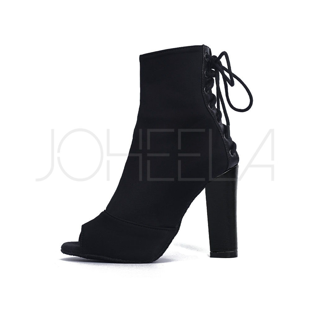 Louane negro - Tacón grueso - Se puede personalizar Joheela - Zapatos de baile de tacón - Zapato de baile de tacón