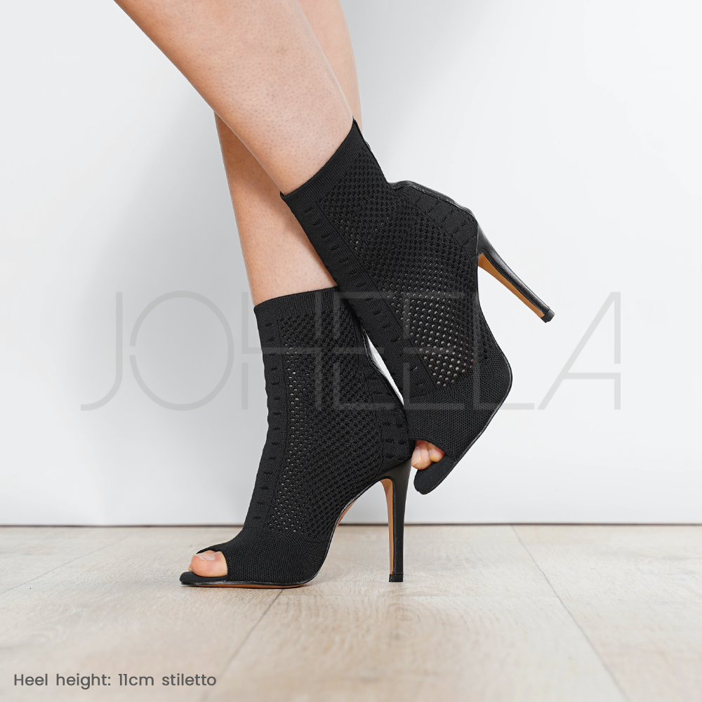 DÉSTOCKAGE Lou noir - Talon non standard  Joheela - Heels dance shoes - Chaussure de danse talon
