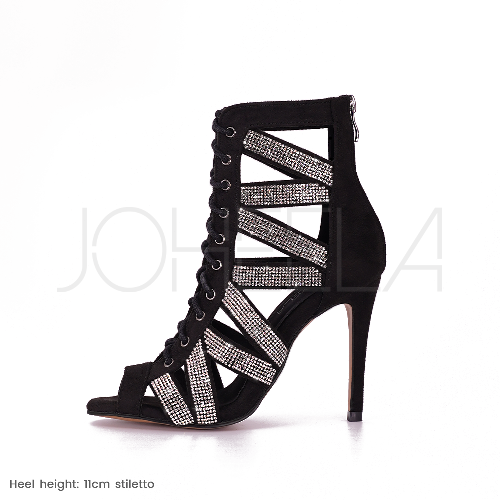 Sarah strass - Talons stilettos - Personnalisable Joheela - Heels dance shoes - Chaussure de danse talon