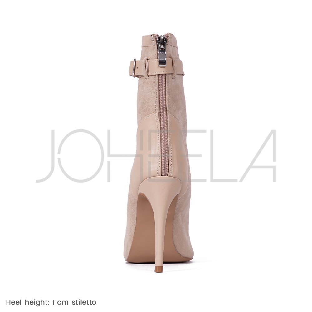 Emily Beige - Stilettos heels - Customizable Joheela - Heels dance shoes - Heel dance shoe