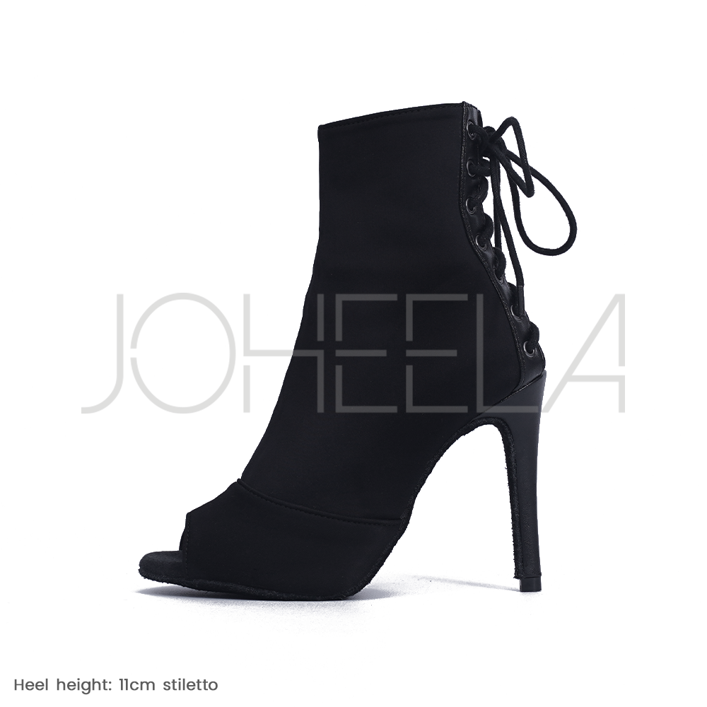Bottes danse Naoual velours noir talons de 5cm T36